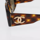 CHANEL Sunglasses plastic Brown CC Auth ka2158-8