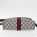 GUCCI GG Supreme Sherry Line Shoulder Bag PVC Navy Gold 68 02 005 Auth ka216-6