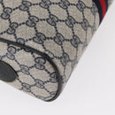 GUCCI GG Supreme Sherry Line Shoulder Bag PVC Navy Gold 68 02 005 Auth ka216-16