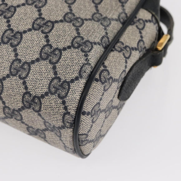 GUCCI GG Supreme Sherry Line Shoulder Bag PVC Navy Gold 68 02 005 Auth ka216