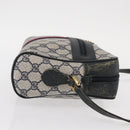 GUCCI GG Supreme Sherry Line Shoulder Bag PVC Navy Gold 68 02 005 Auth ka216-3