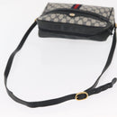 GUCCI GG Supreme Sherry Line Shoulder Bag PVC Navy Gold 68 02 005 Auth ka216-8