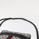 GUCCI GG Supreme Sherry Line Shoulder Bag PVC Navy Gold 68 02 005 Auth ka216-9