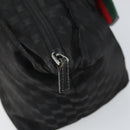 GUCCI GG Canvas Web Sherry Line Hand Bag Black 131230 Auth ka2166-10