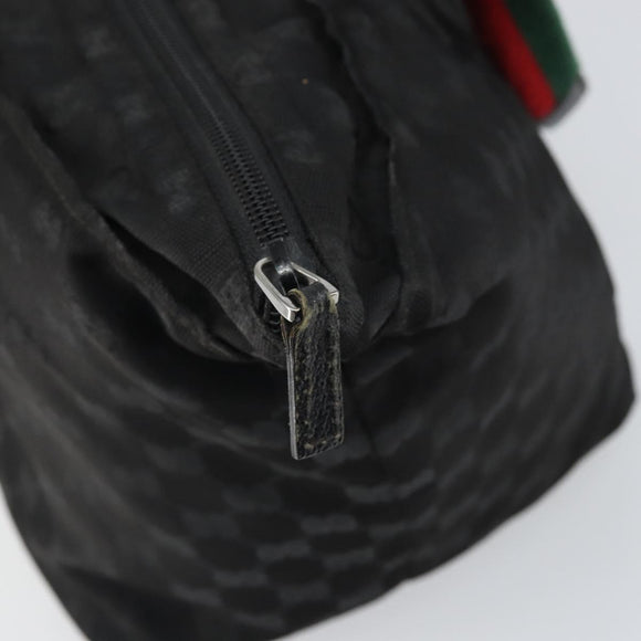 GUCCI GG Canvas Web Sherry Line Hand Bag Black 131230 Auth ka2166