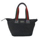 GUCCI GG Canvas Web Sherry Line Hand Bag Black 131230 Auth ka2166-13