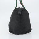 GUCCI GG Canvas Web Sherry Line Hand Bag Black 131230 Auth ka2166-4