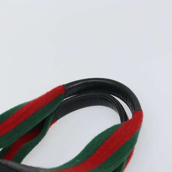 GUCCI GG Canvas Web Sherry Line Hand Bag Black 131230 Auth ka2166
