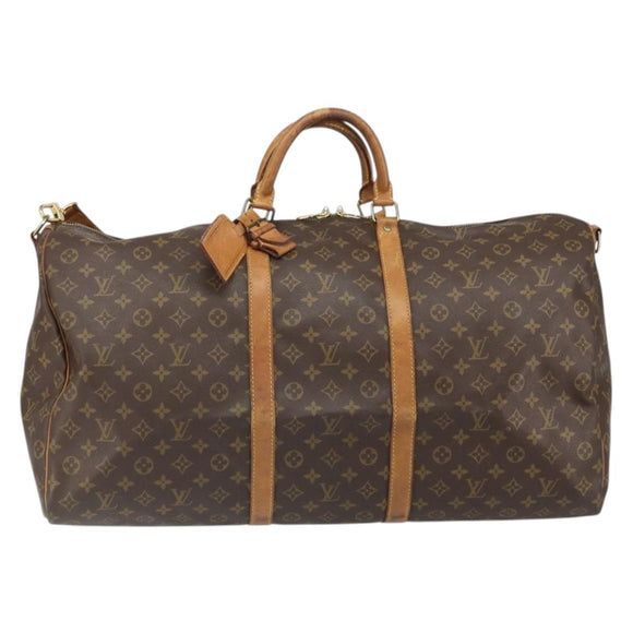 LOUIS VUITTON Monogram Keepall Bandouliere 60 Boston Bag M41412 LV Auth ka2170