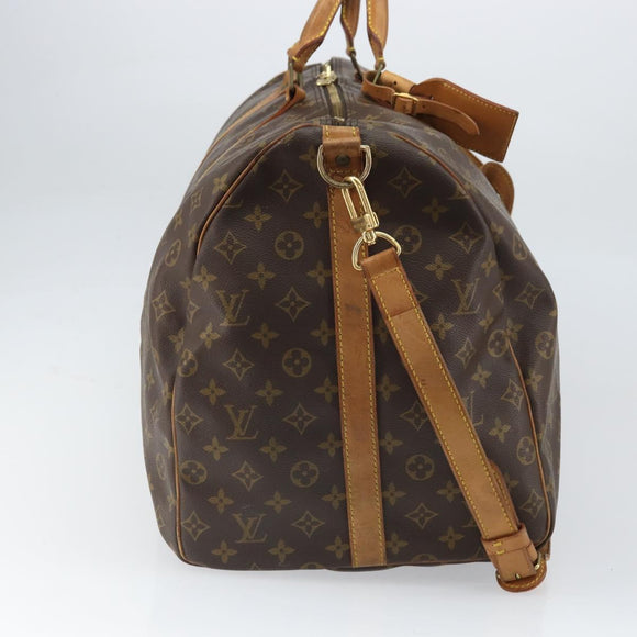LOUIS VUITTON Monogram Keepall Bandouliere 60 Boston Bag M41412 LV Auth ka2170