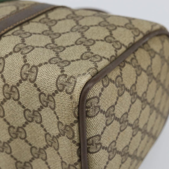 GUCCI GG Supreme Web Sherry Line Hand Bag PVC Beige Gold 24 012 3842 Auth ka2171
