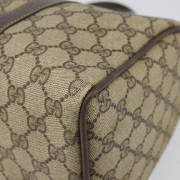 GUCCI GG Supreme Web Sherry Line Hand Bag PVC Beige Gold 24 012 3842 Auth ka2171