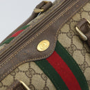GUCCI GG Supreme Web Sherry Line Hand Bag PVC Beige Gold 24 012 3842 Auth ka2171-14
