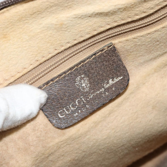 GUCCI GG Supreme Web Sherry Line Hand Bag PVC Beige Gold 24 012 3842 Auth ka2171