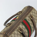 GUCCI GG Supreme Web Sherry Line Hand Bag PVC Beige Gold 24 012 3842 Auth ka2171-6