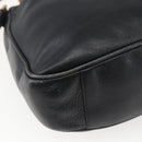 GUCCI Bamboo Shoulder Bag Leather 2way Black Gold 001 2113 1638 Auth ka2177-18