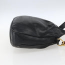 GUCCI Bamboo Shoulder Bag Leather 2way Black Gold 001 2113 1638 Auth ka2177-4