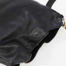 GUCCI Bamboo Shoulder Bag Leather 2way Black Gold 001 2113 1638 Auth ka2177-6