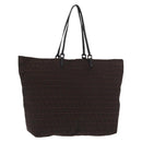 FENDI Zucchino Canvas Tote Bag Brown Silver Auth ka2178-1
