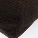 FENDI Zucchino Canvas Tote Bag Brown Silver Auth ka2178-16