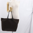FENDI Zucchino Canvas Tote Bag Brown Silver Auth ka2178-22