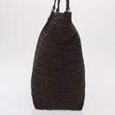 FENDI Zucchino Canvas Tote Bag Brown Silver Auth ka2178-4