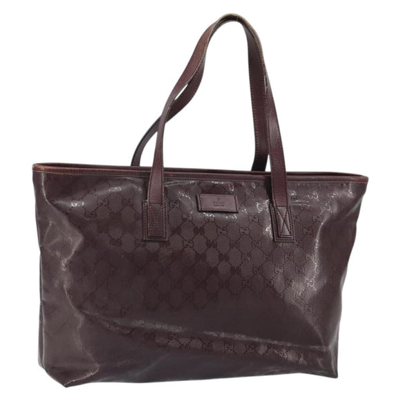 GUCCI GG Implementation Tote Bag PVC Bordeaux 211137 Auth ka2183