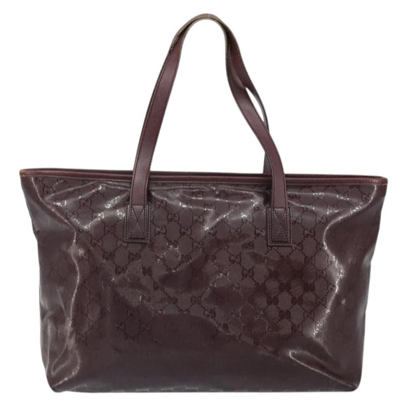 GUCCI GG Implementation Tote Bag PVC Bordeaux 211137 Auth ka2183