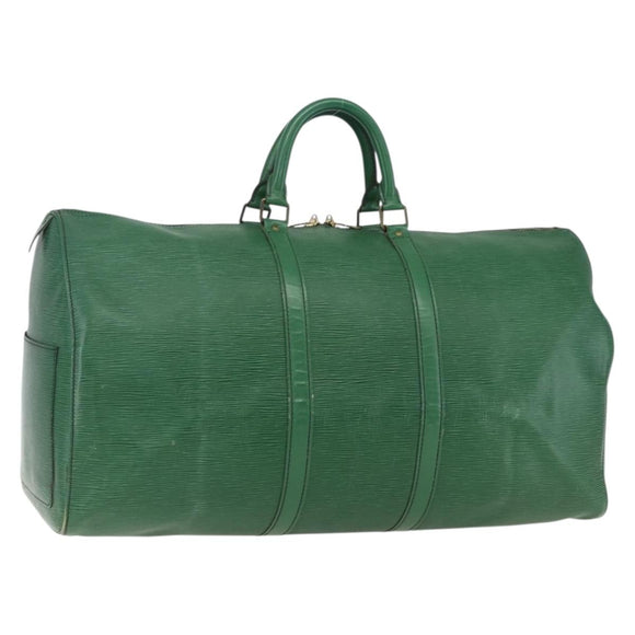 LOUIS VUITTON Epi Keepall 55 Boston Bag Grün M42954 LV Auth ka2185
