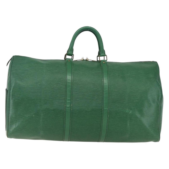 LOUIS VUITTON Epi Keepall 55 Boston Bag Green M42954 LV Auth ka2185