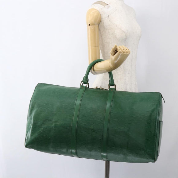 LOUIS VUITTON Epi Keepall 55 Boston Bag Grün M42954 LV Auth ka2185