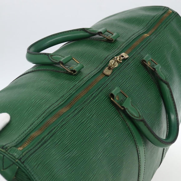 LOUIS VUITTON Epi Keepall 55 Boston Bag Green M42954 LV Auth ka2185