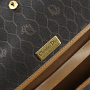 Christian Dior Honeycomb Canvas Chain Shoulder Bag PVC Black Gold Auth ka2188-11