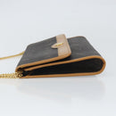 Christian Dior Honeycomb Canvas Chain Shoulder Bag PVC Black Gold Auth ka2188-4