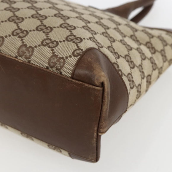 GUCCI GG Canvas Tote Bag Beige 002 1119 Auth ka2196