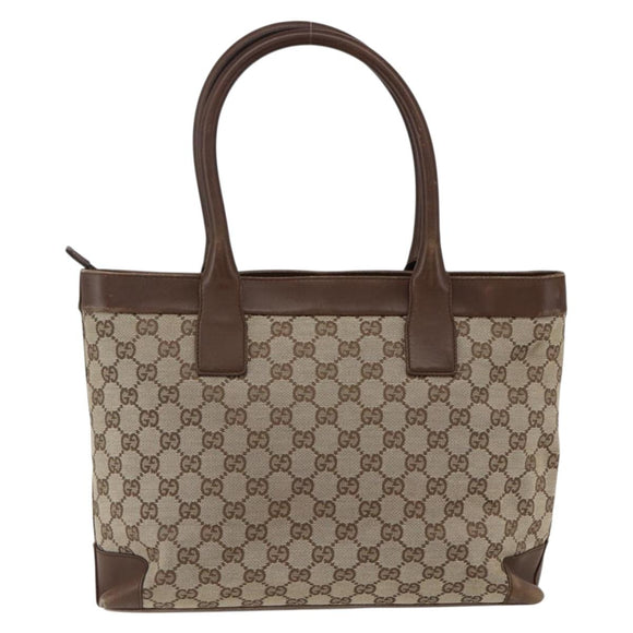 GUCCI GG Canvas Tote Bag Beige 002 1119 Auth ka2196