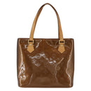 LOUIS VUITTON Monogram Vernis Houston Hand Bag Bronze M91122 LV Auth ka2197-2