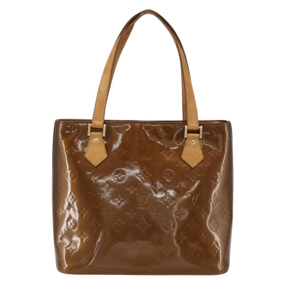 LOUIS VUITTON Monogram Vernis Houston Hand Bag Bronze M91122 LV Auth ka2197