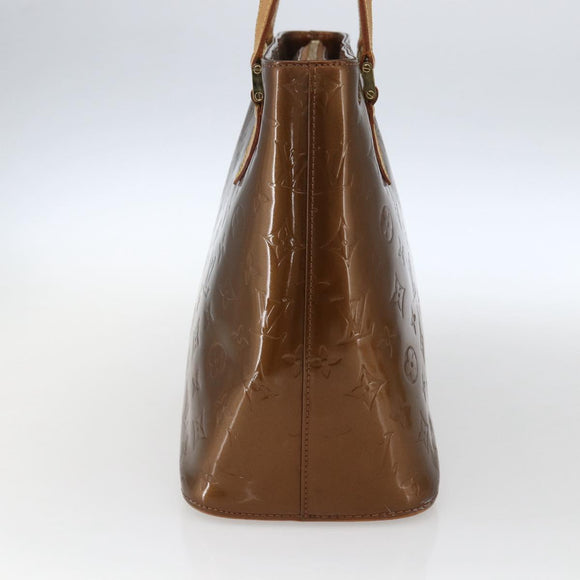LOUIS VUITTON Monogram Vernis Houston Hand Bag Bronze M91122 LV Auth ka2197