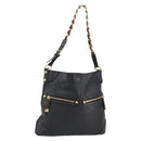 GUCCI Shoulder Bag Leather Black Gold 154392 Auth ka220-1