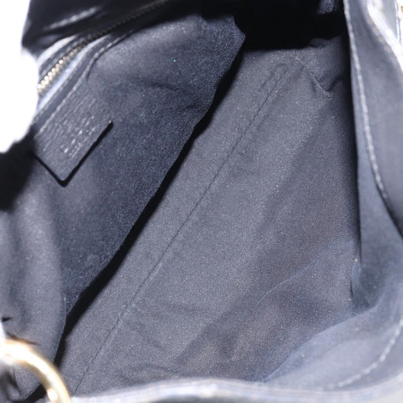 GUCCI Shoulder Bag Leather Black Gold 154392 Auth ka220