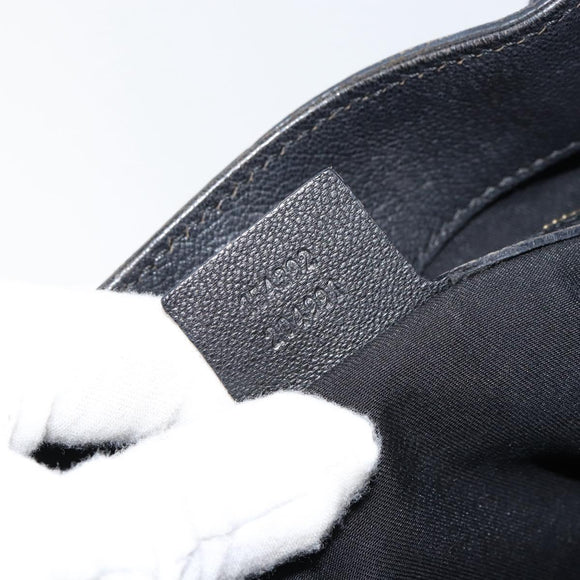 GUCCI Shoulder Bag Leather Black Gold 154392 Auth ka220