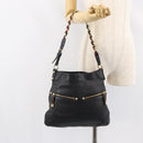 GUCCI Shoulder Bag Leather Black Gold 154392 Auth ka220-24