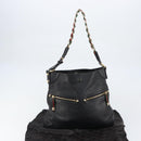 GUCCI Shoulder Bag Leather Black Gold 154392 Auth ka220-12