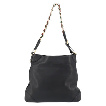 GUCCI Shoulder Bag Leather Black Gold 154392 Auth ka220 - 0