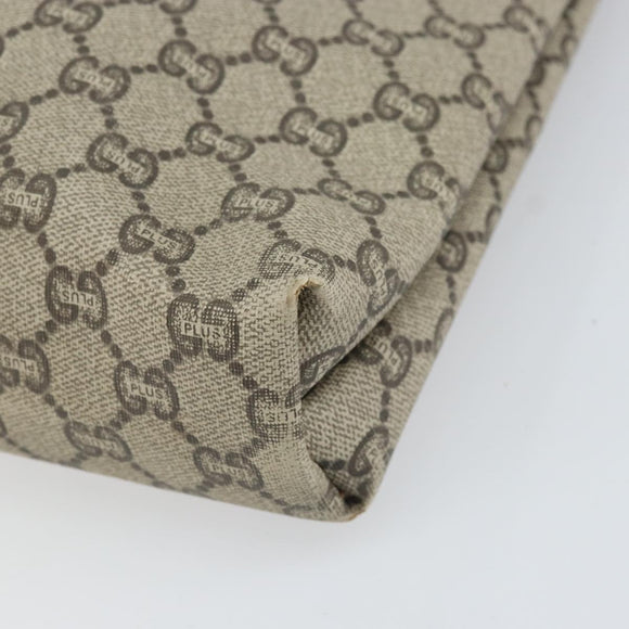 GUCCI GG Plus Supreme Web Sherry Line Tote Bag PVC Beige Gold Auth ka2201