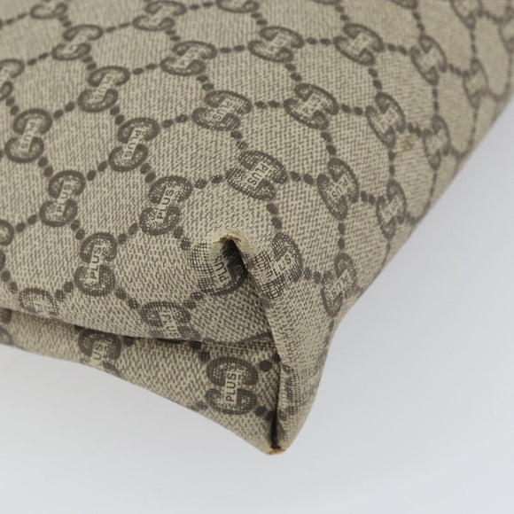 GUCCI GG Plus Supreme Web Sherry Line Tote Bag PVC Beige Gold Auth ka2201