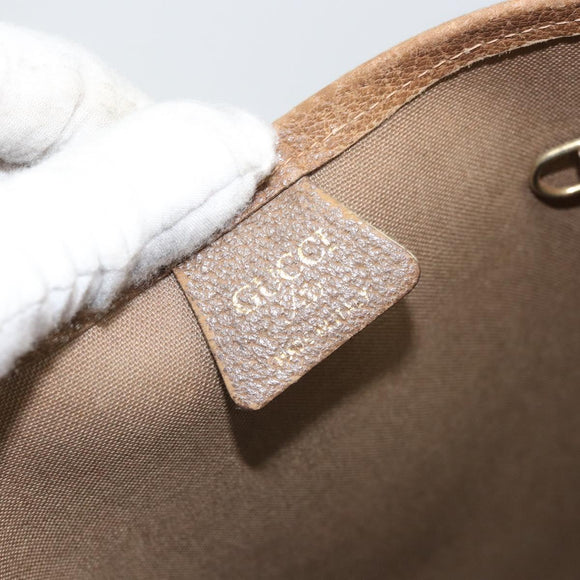 GUCCI GG Plus Supreme Web Sherry Line Tote Bag PVC Beige Gold Auth ka2201