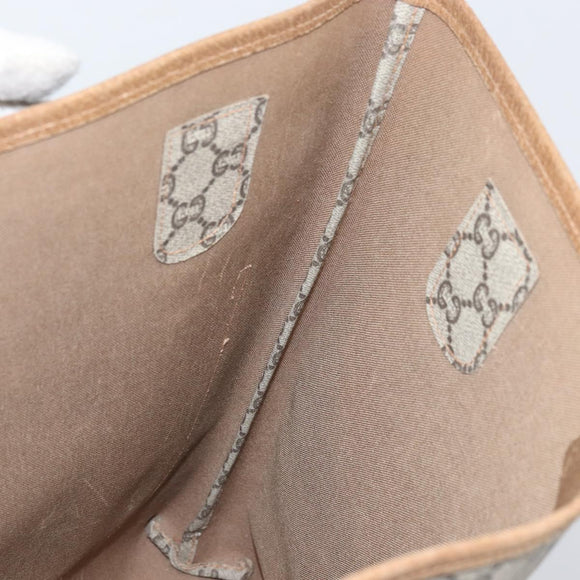 GUCCI GG Plus Supreme Web Sherry Line Tote Bag PVC Beige Gold Auth ka2201