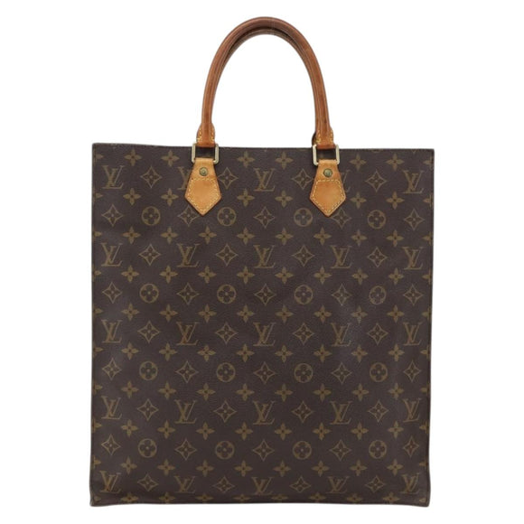 LOUIS VUITTON Monogram Sac Plat Hand Bag M51140 LV Auth ka2202